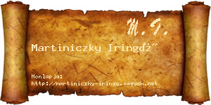 Martiniczky Iringó névjegykártya